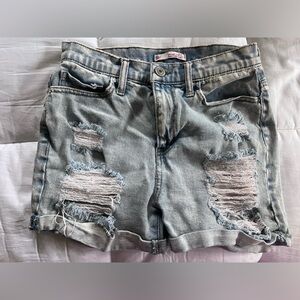 SO Light Blue Distressed Denim Shorts
